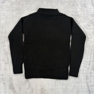 Fully Fashioned Sweater Womens Small Black Vintage 1950s Ribbed Knit Classic